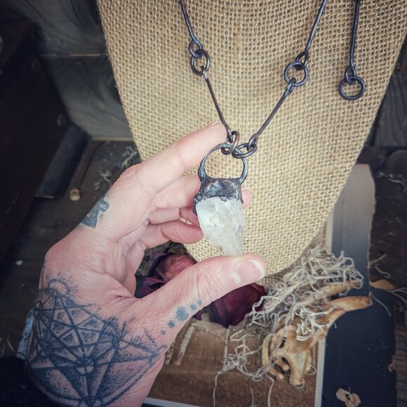 Quartz Electroformed Statement Necklace - Picture 3 of 5